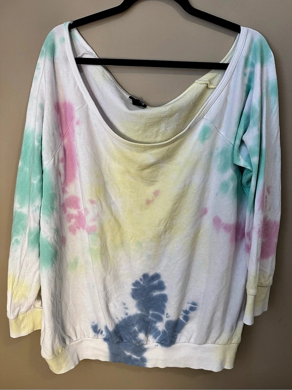 TORRID Women's Pastel Tie Dye Off Shoulder Sweatshirt Pullover 2X